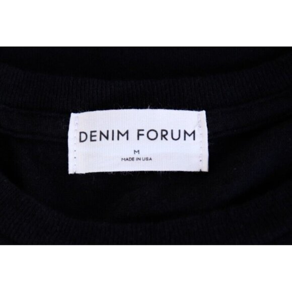 Denim Forum Women's Medium Black The Kate Crop Tee 100% Cotton Cropped T-Shirt - Picture 3 of 6
